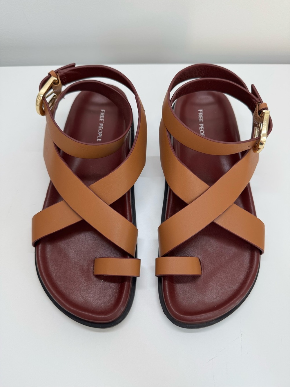 Free People Anya Criss Cross Footbed Sandals Women’s Size 7 Boho Summer Festival - Picture 5 of 14